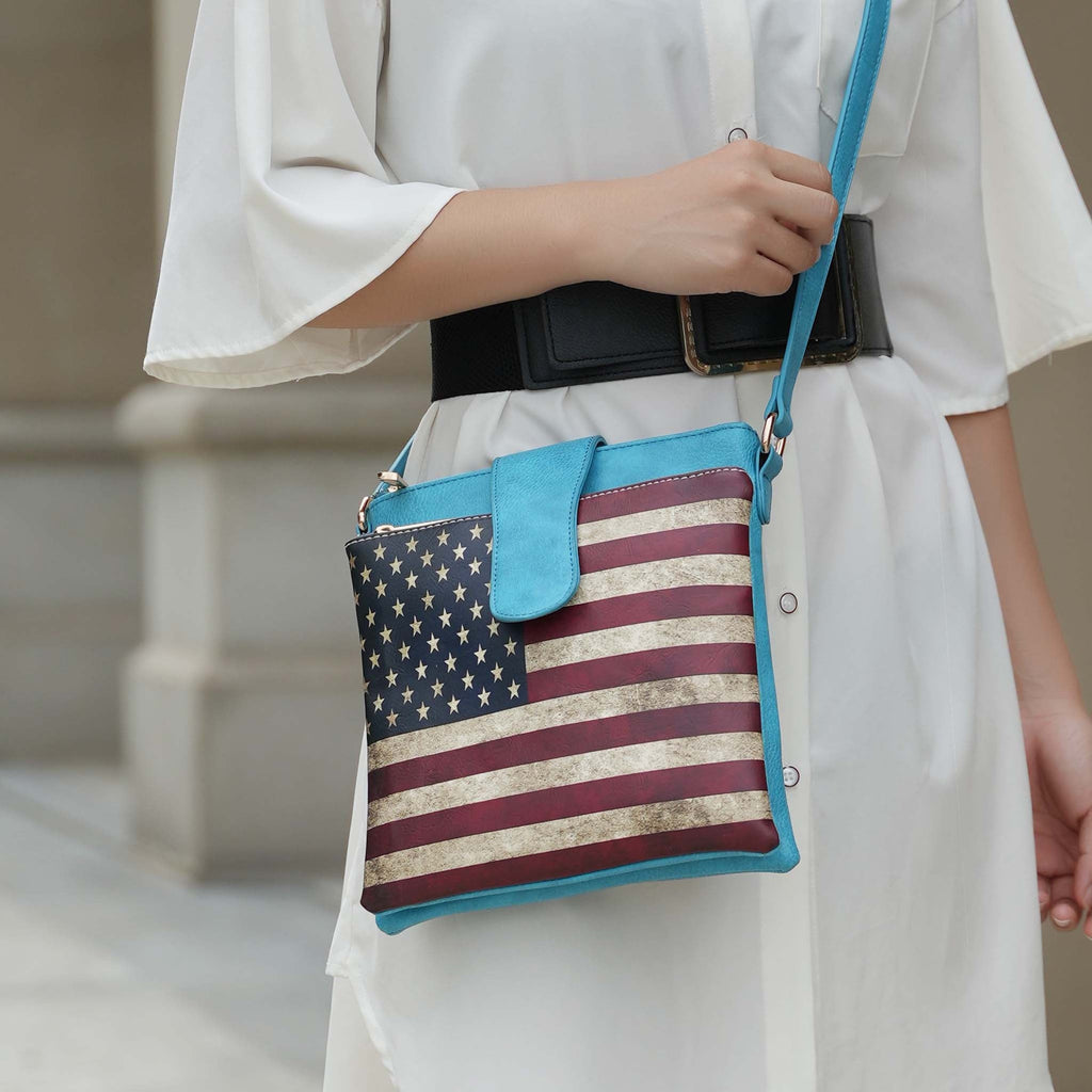 MKF Collection by Mia K. - Josephine Printed Flag Crossbody Bag