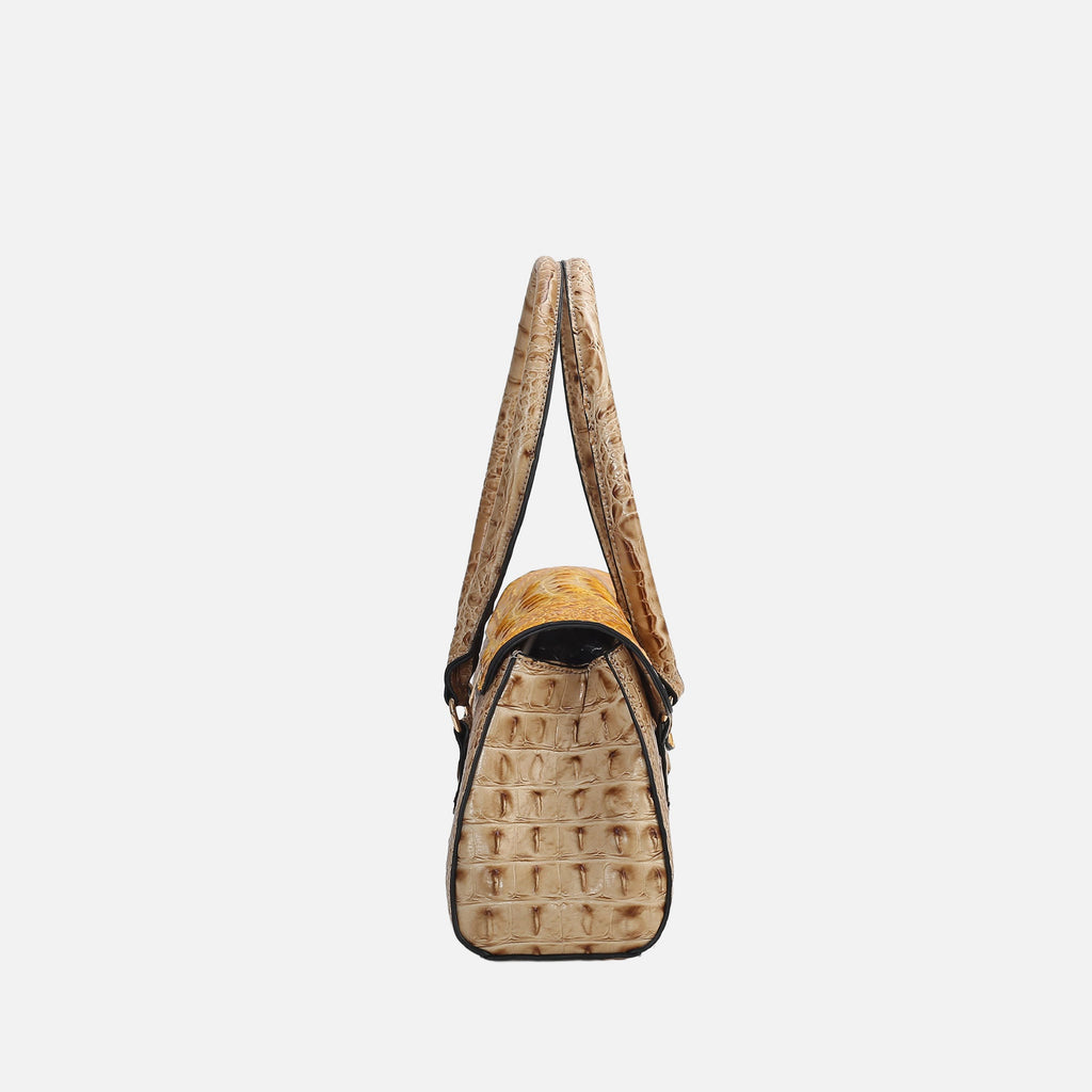 Liviana Croc-Embossed Elongated Shoulder Bag