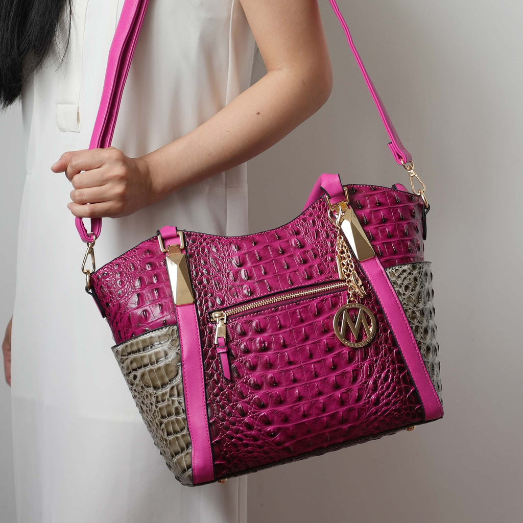 Janise Croc Tote handbag