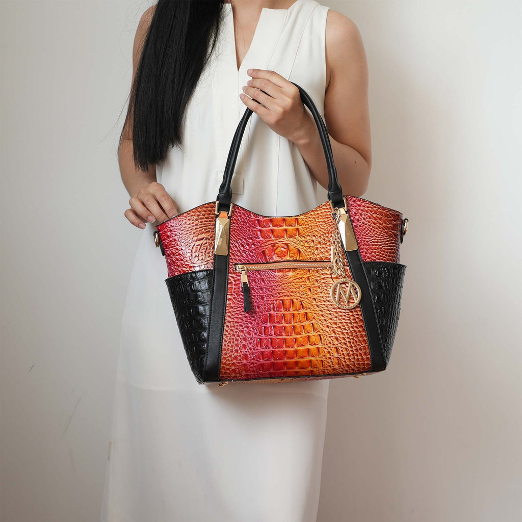 MKF Collection by Mia K. - Janise Gradient Croc Tote handbag