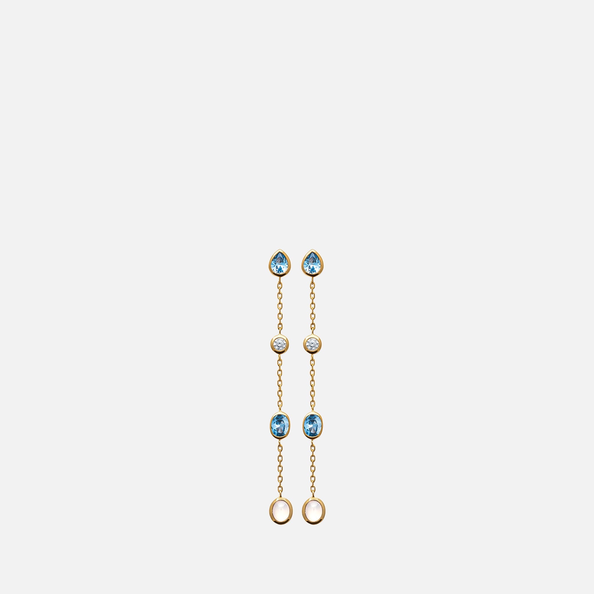 MKF Collection by Mia K. - Celeste Multi-Stone Linear Drop Earrings