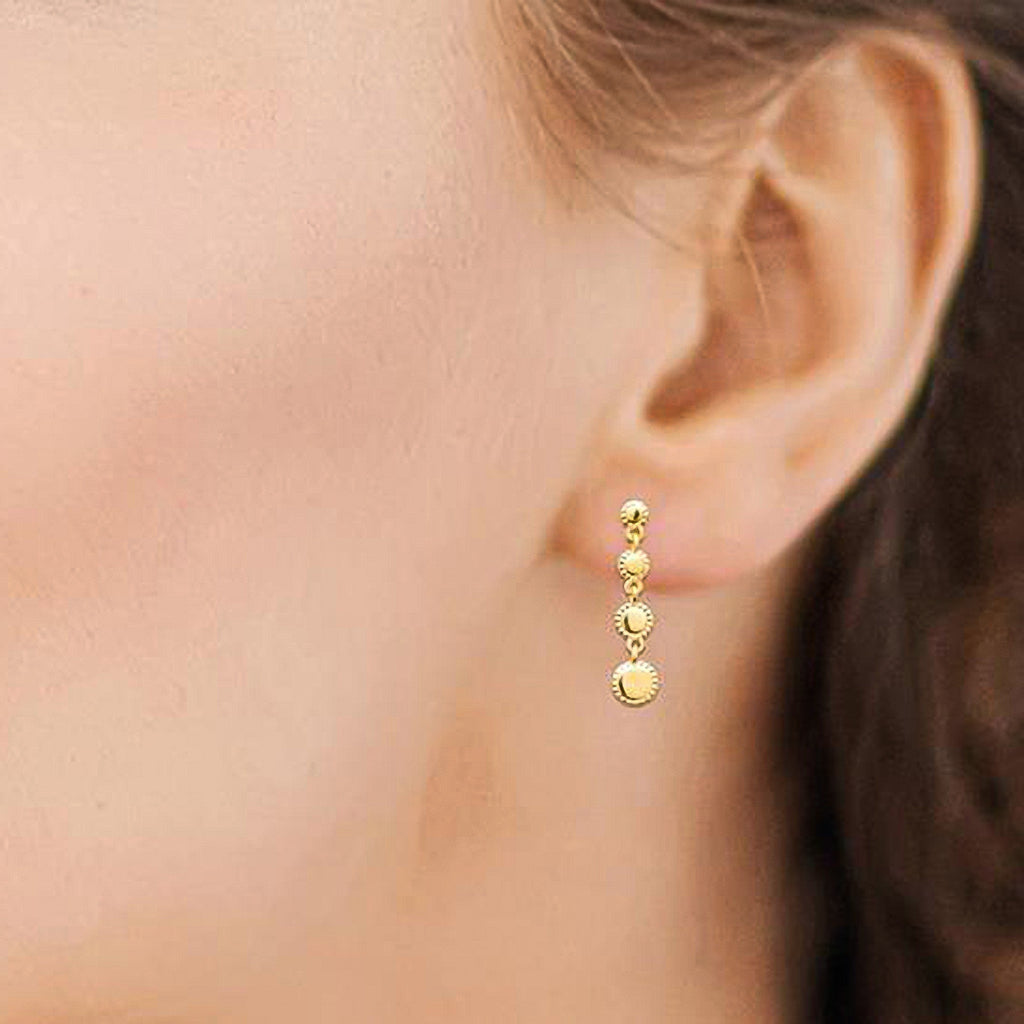 MKF Collection by Mia K. - Juno Beaded Disc Drop Earrings