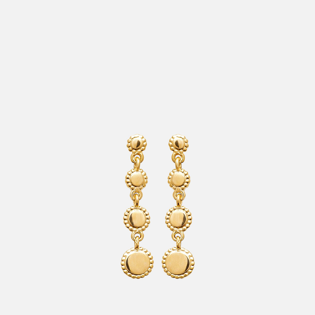 MKF Collection by Mia K. - Juno Beaded Disc Drop Earrings