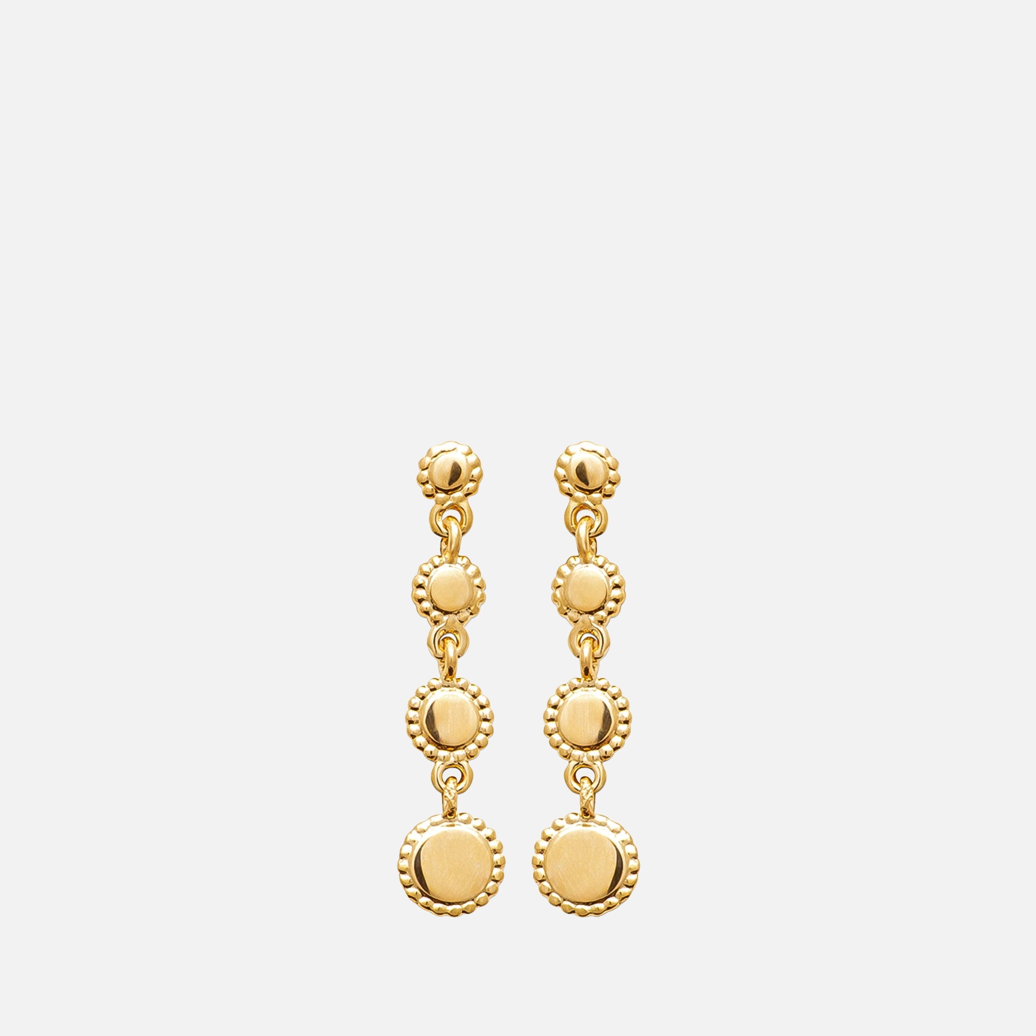 MKF Collection by Mia K. - Juno Beaded Disc Drop Earrings
