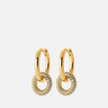 MKF Collection by Mia K. - Aura Pave Hoop Earrings