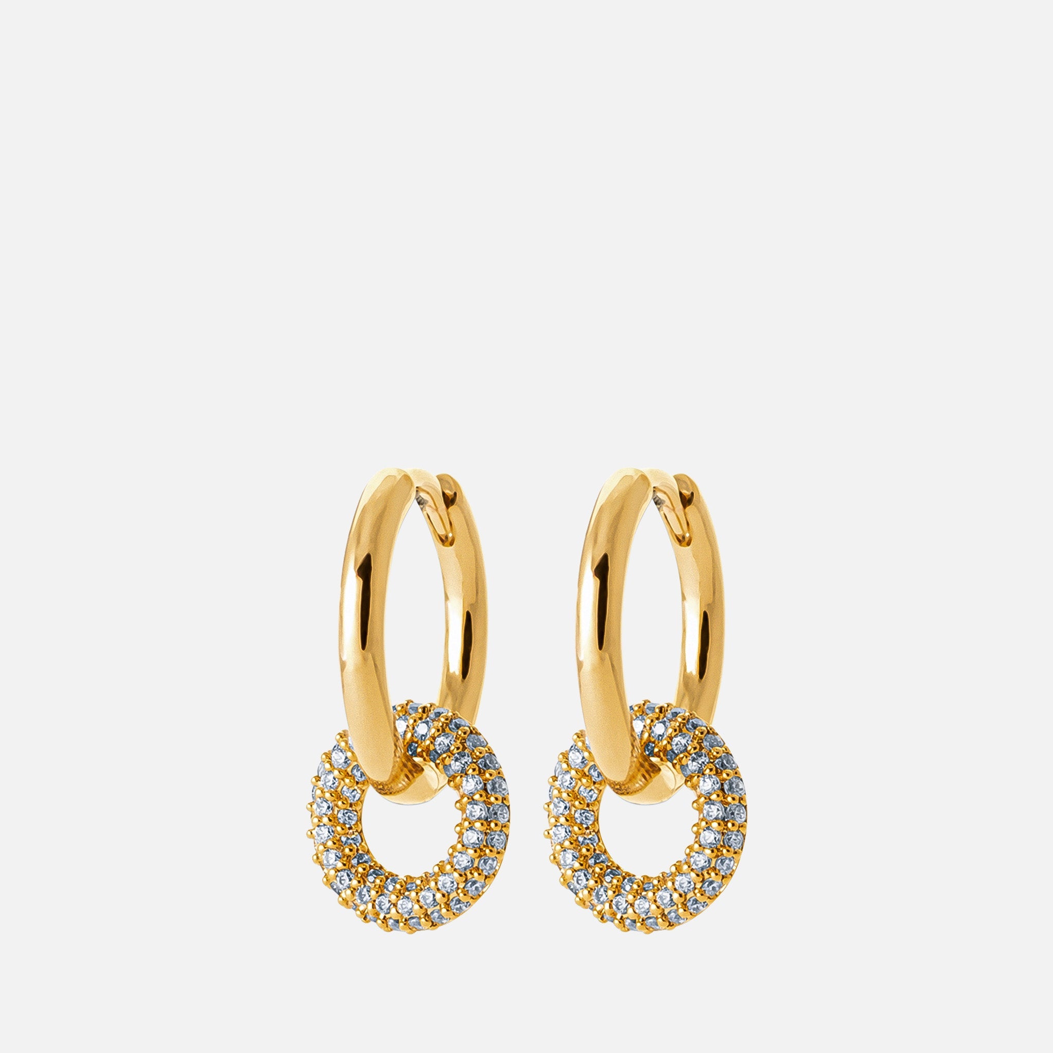 MKF Collection by Mia K. - Aura Pave Hoop Earrings