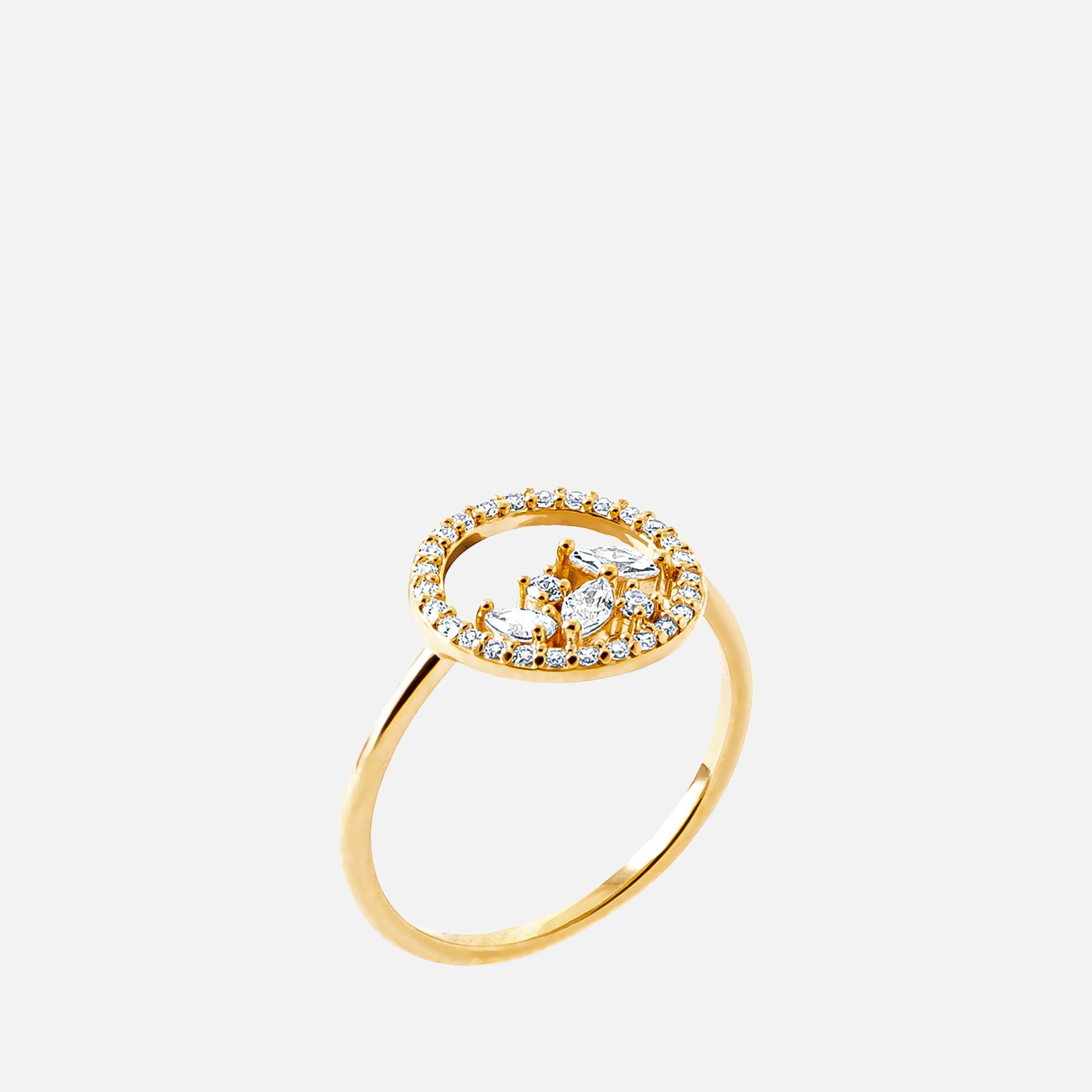 MKF Collection by Mia K. - Halo Marquise Ring