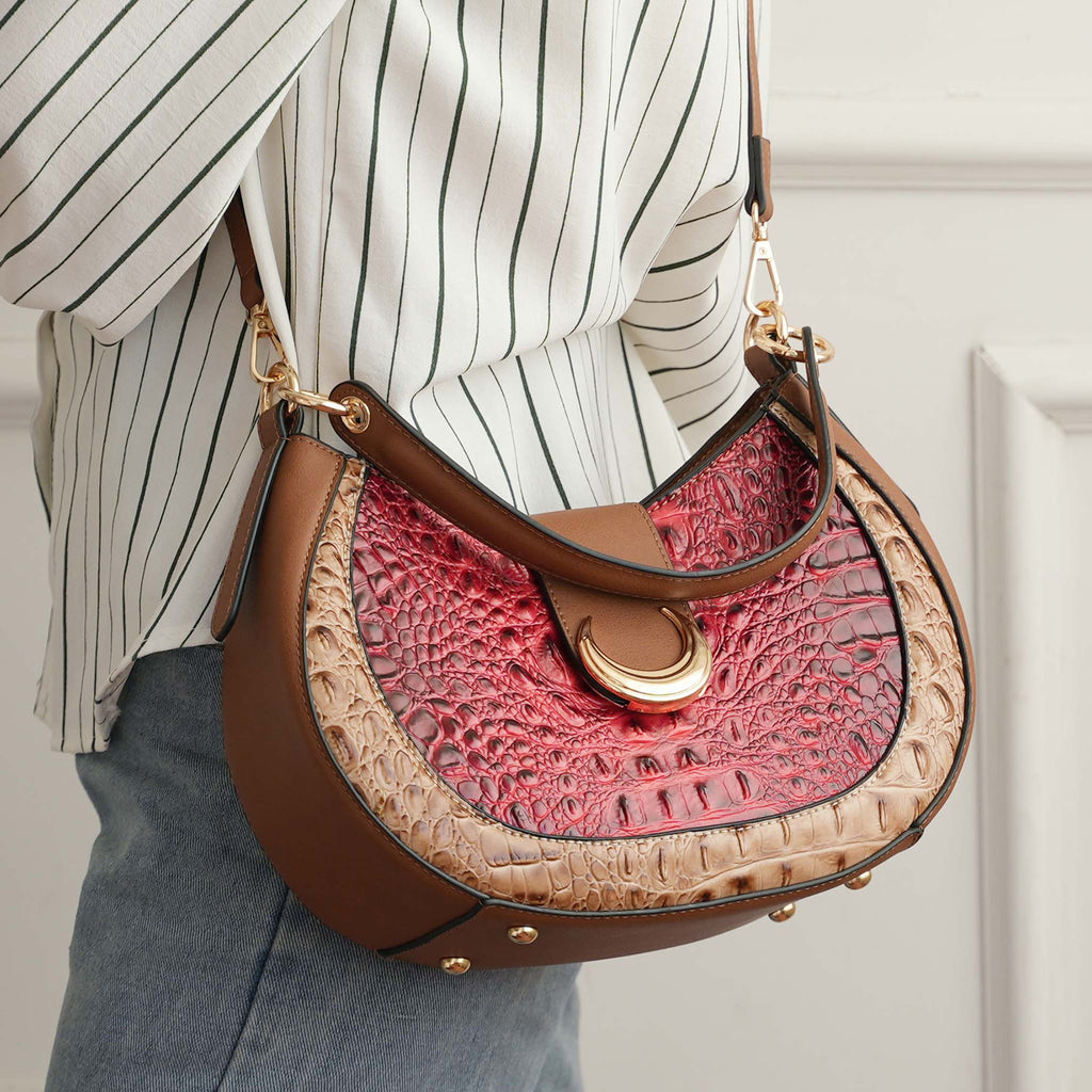 Jain Croc-Embossed Shoulder Bag