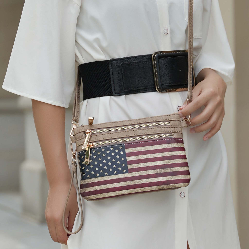 MKF Collection by Mia K. - Alisson Printed Flag Crossbody Bag