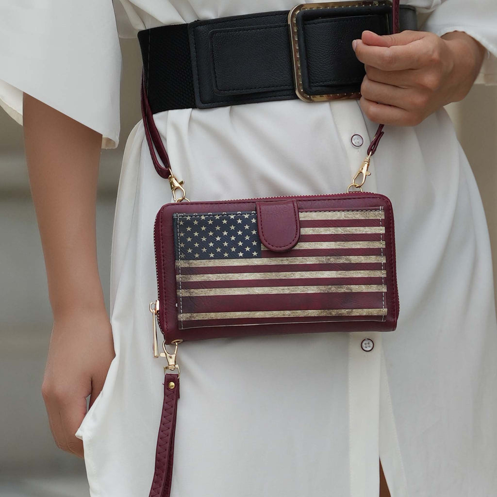 Kiara Printed Flag Phone Crossbody Bag