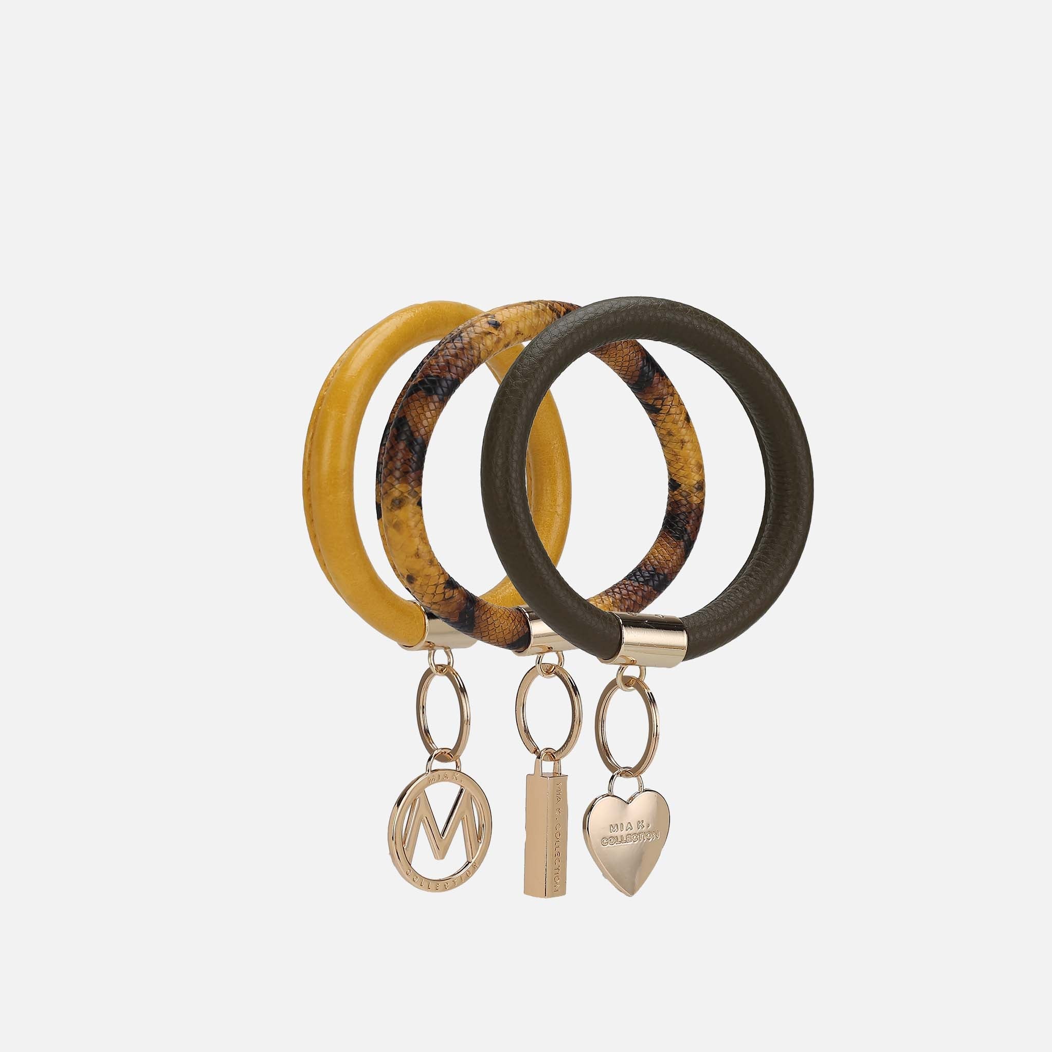 MKF Collection by Mia K. - Jasmine Bangle Bracelet Keyring Set - GF