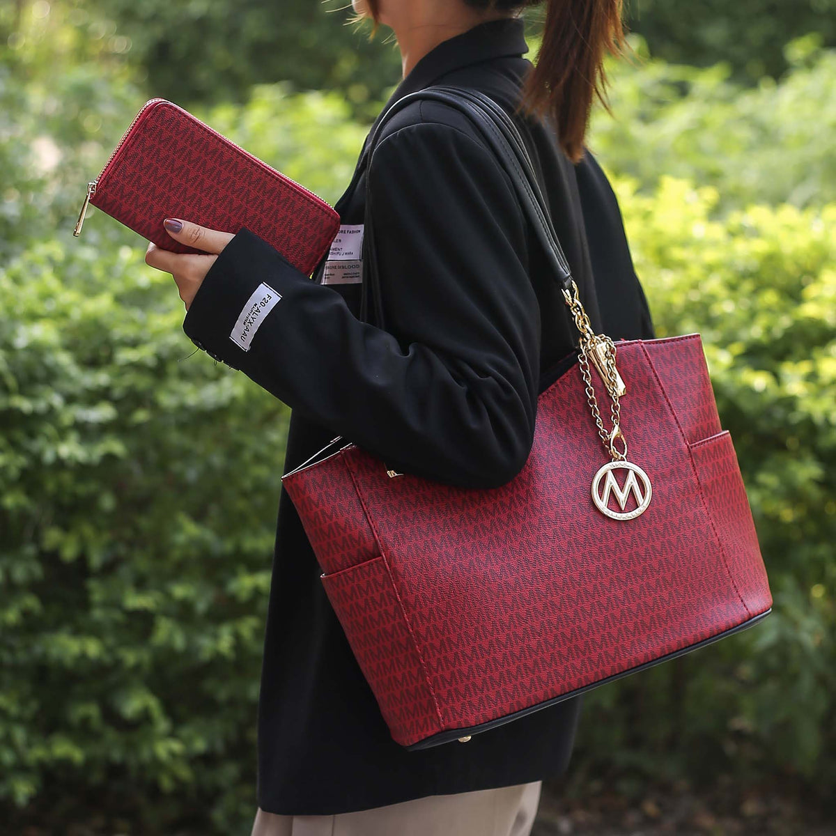 Savannah Signature Tote Bag and Wallet Set