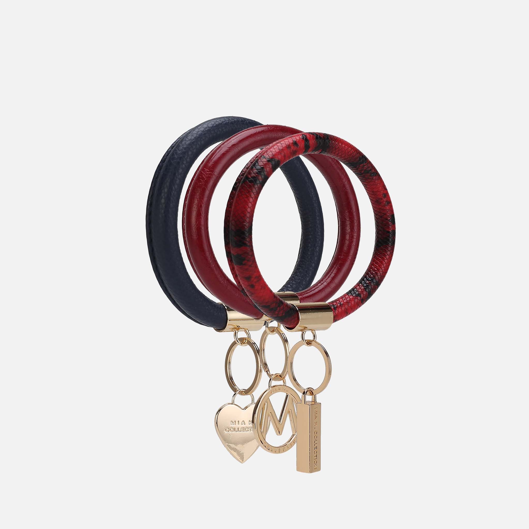 MKF Collection by Mia K. - Jasmine Bangle Bracelet Keyring Set - GF