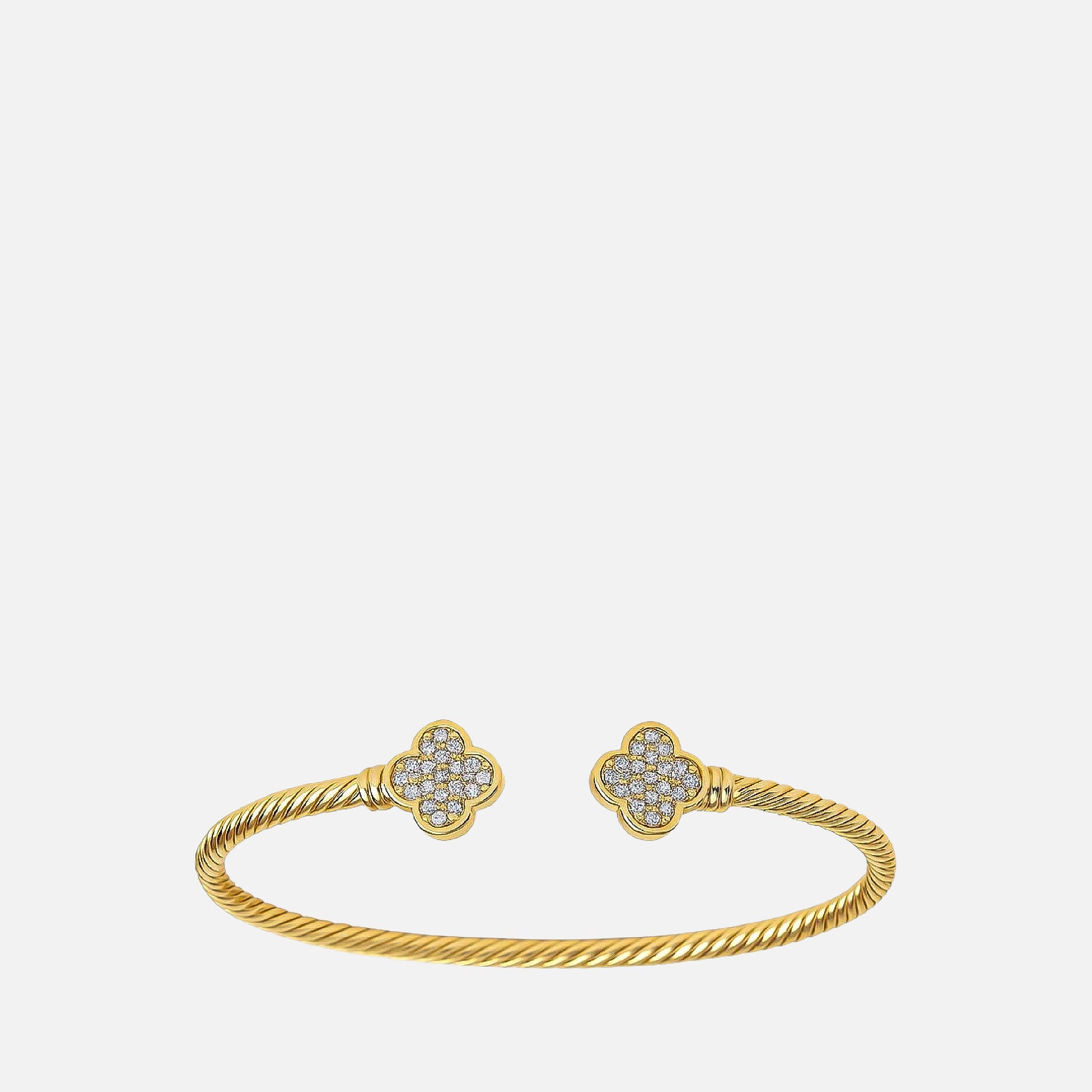 MKF Collection by Mia K. - Pave Clover Cuff