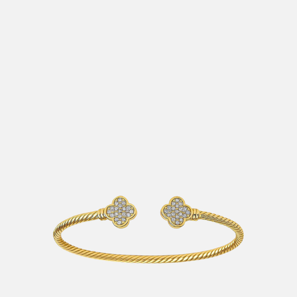 Pave Clover Cuff