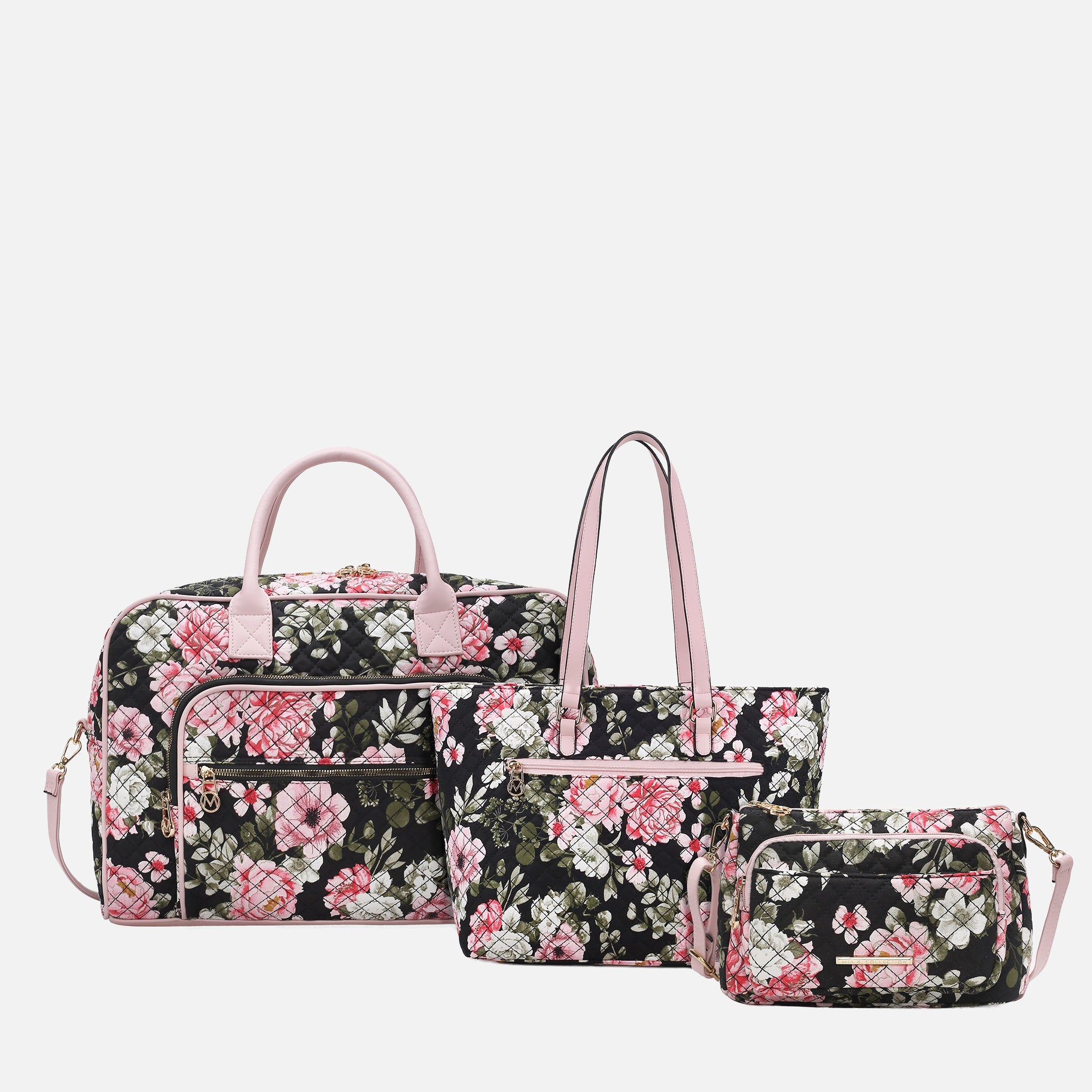 MKF Collection by Mia K. - Zoe Quilted Cotton Weekender and Crossbody Bag