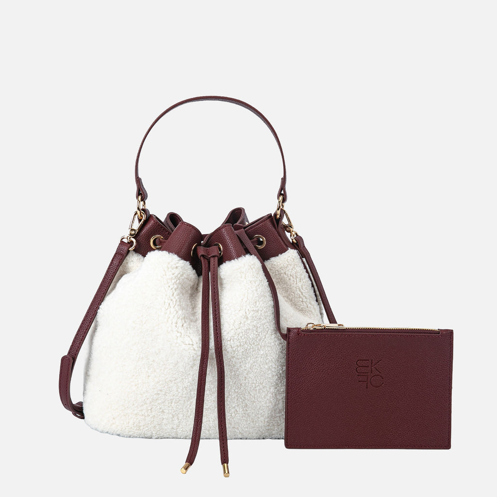 MKF Collection by Mia K. - Saryn Faux Fur Bucket Bag and Set
