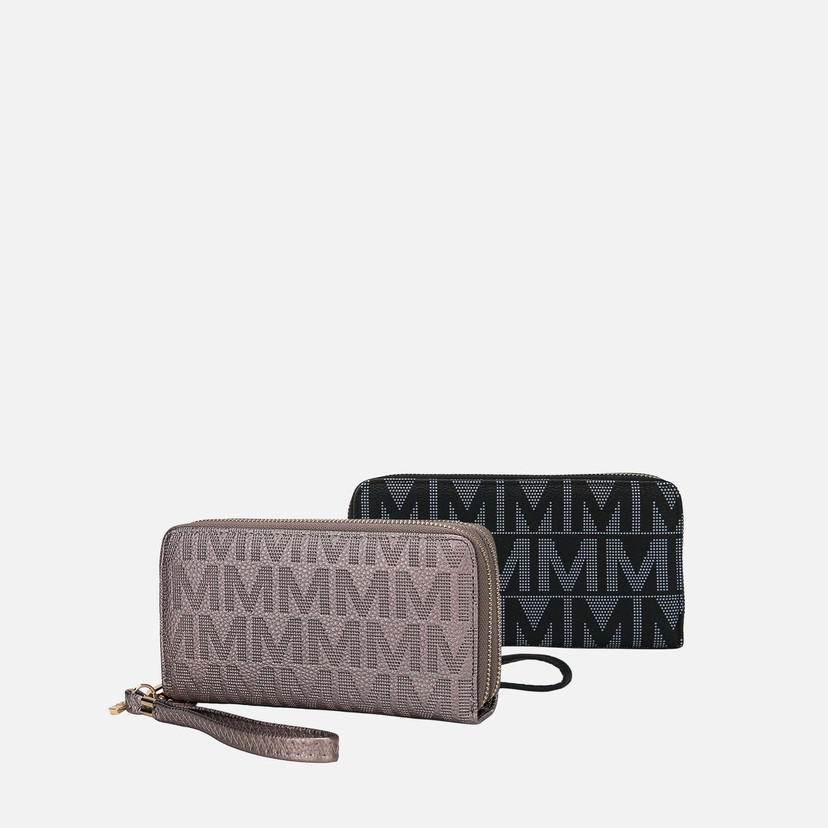 Kathe Embossed M Signature Wallet Wristlet