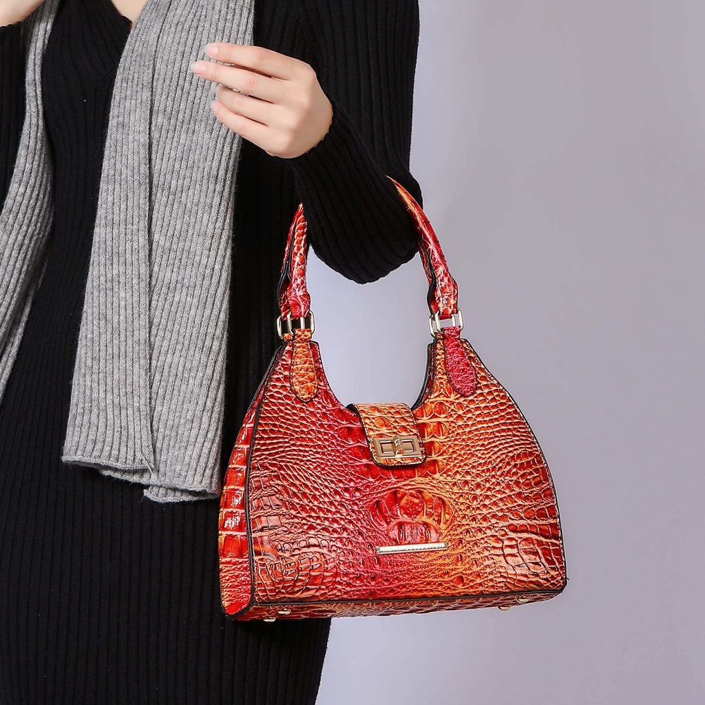 Ava Gradient Croc Tote Bag