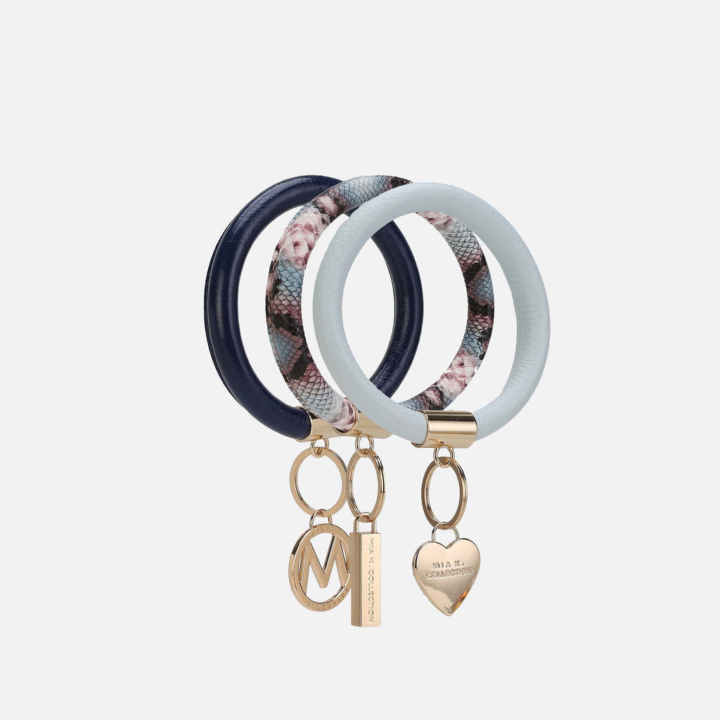 MKF Collection by Mia K. - Jasmine Bangle Bracelet Keyring Set - GF