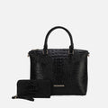 MKF Collection by Mia K. - Liora Croc Embossed Tote Bag and Set