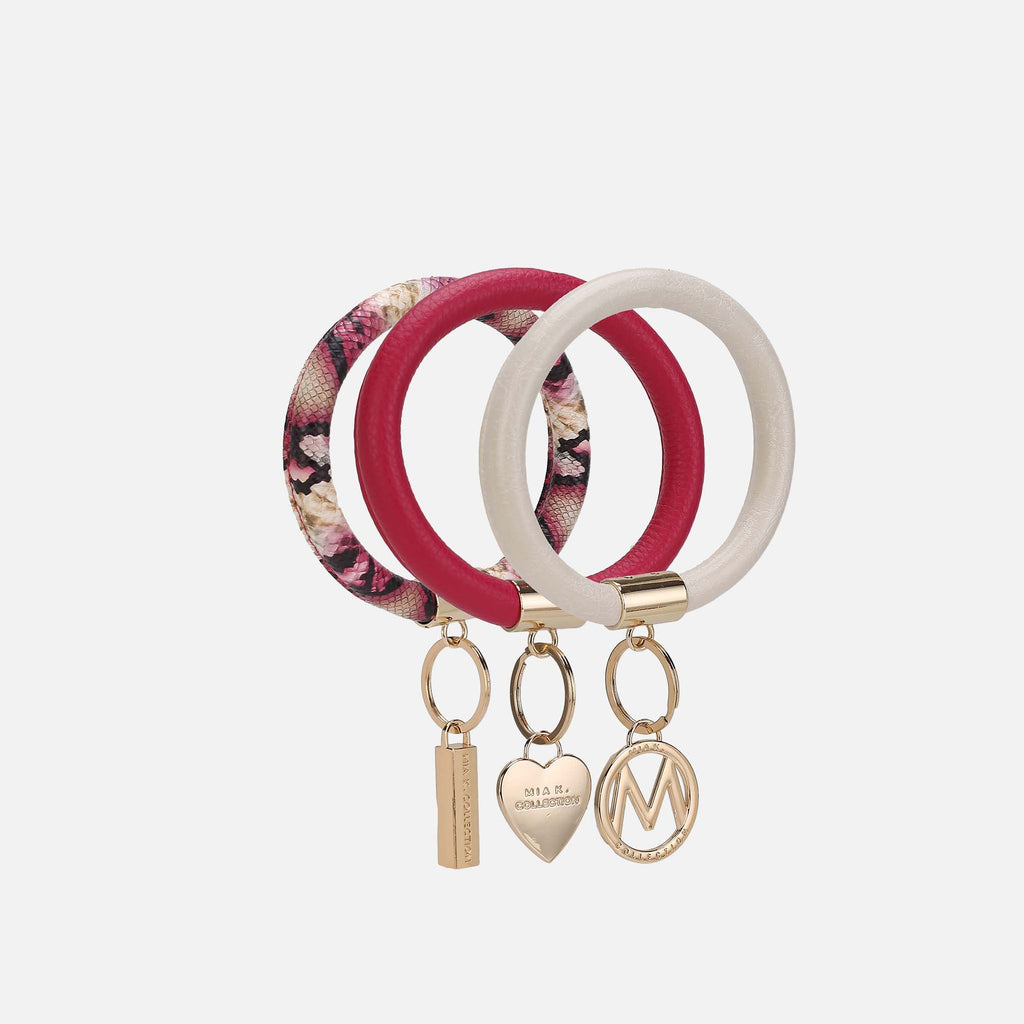 MKF Collection by Mia K. - Jasmine Bangle Bracelet Keyring Set - GF