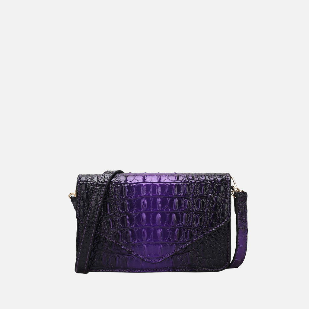 MKF Collection by Mia K. - Vanta Croc-Embossed Saddle Bag