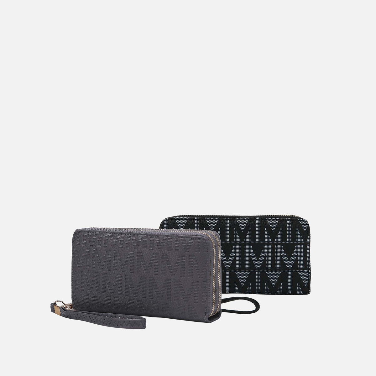 Kathe Embossed M Signature Wallet Wristlet