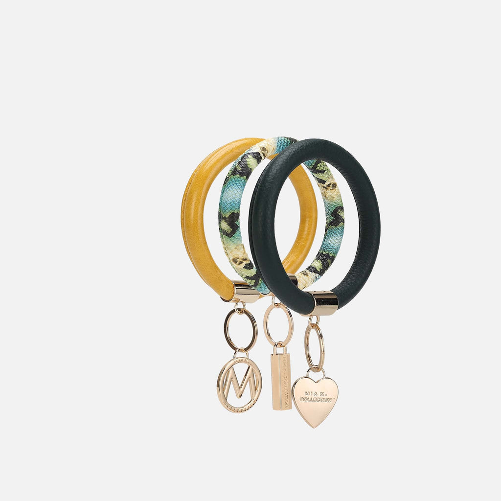 MKF Collection by Mia K. - Jasmine Bangle Bracelet Keyring Set - GF