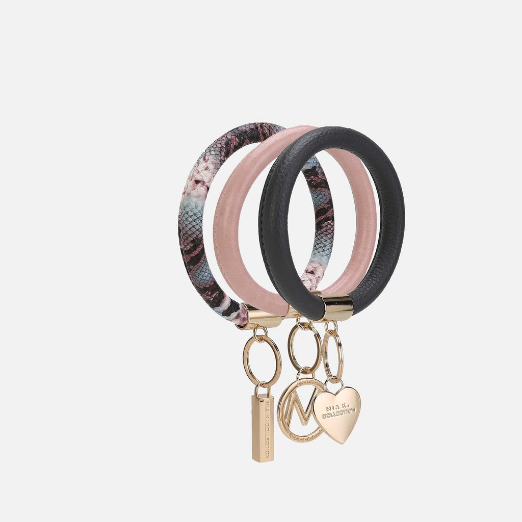 MKF Collection by Mia K. - Jasmine Bangle Bracelet Keyring Set - GF