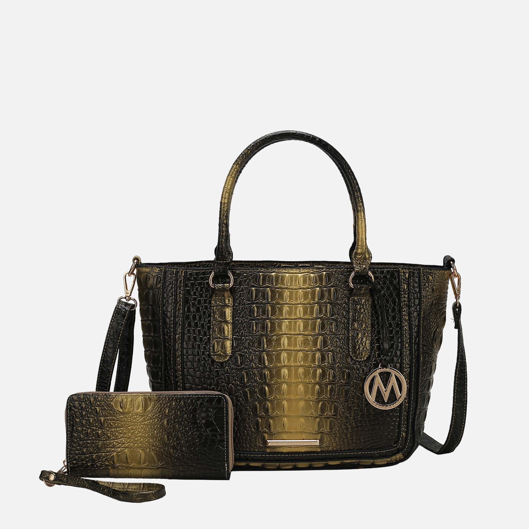 MKF Collection by Mia K. - Bonnie Croc-Embossed Handbag and Set