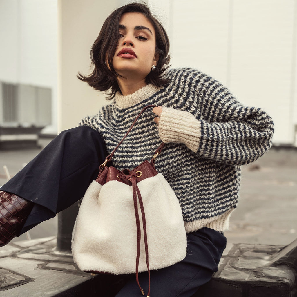 Saryn Faux Fur Bucket Bag and Set