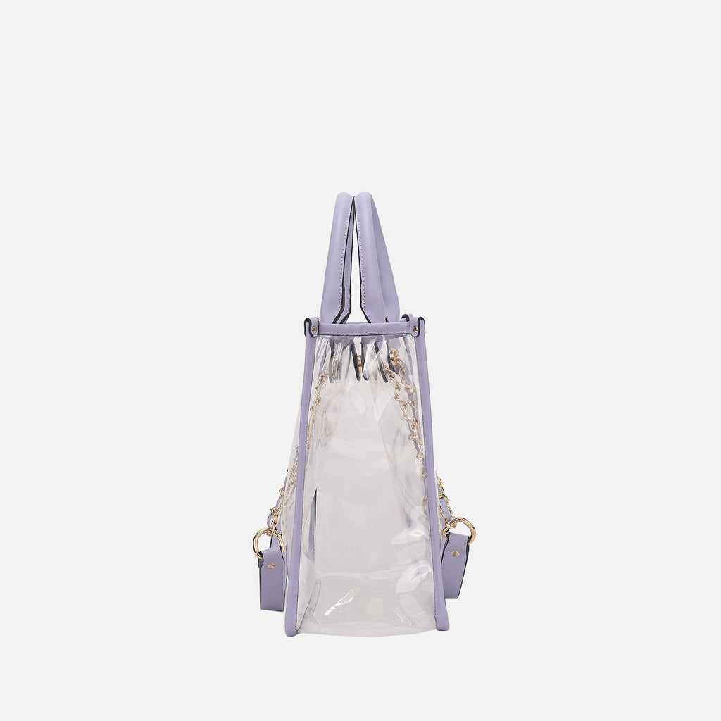 Diva PVC Tote Bag with Tweed Bucket Bag