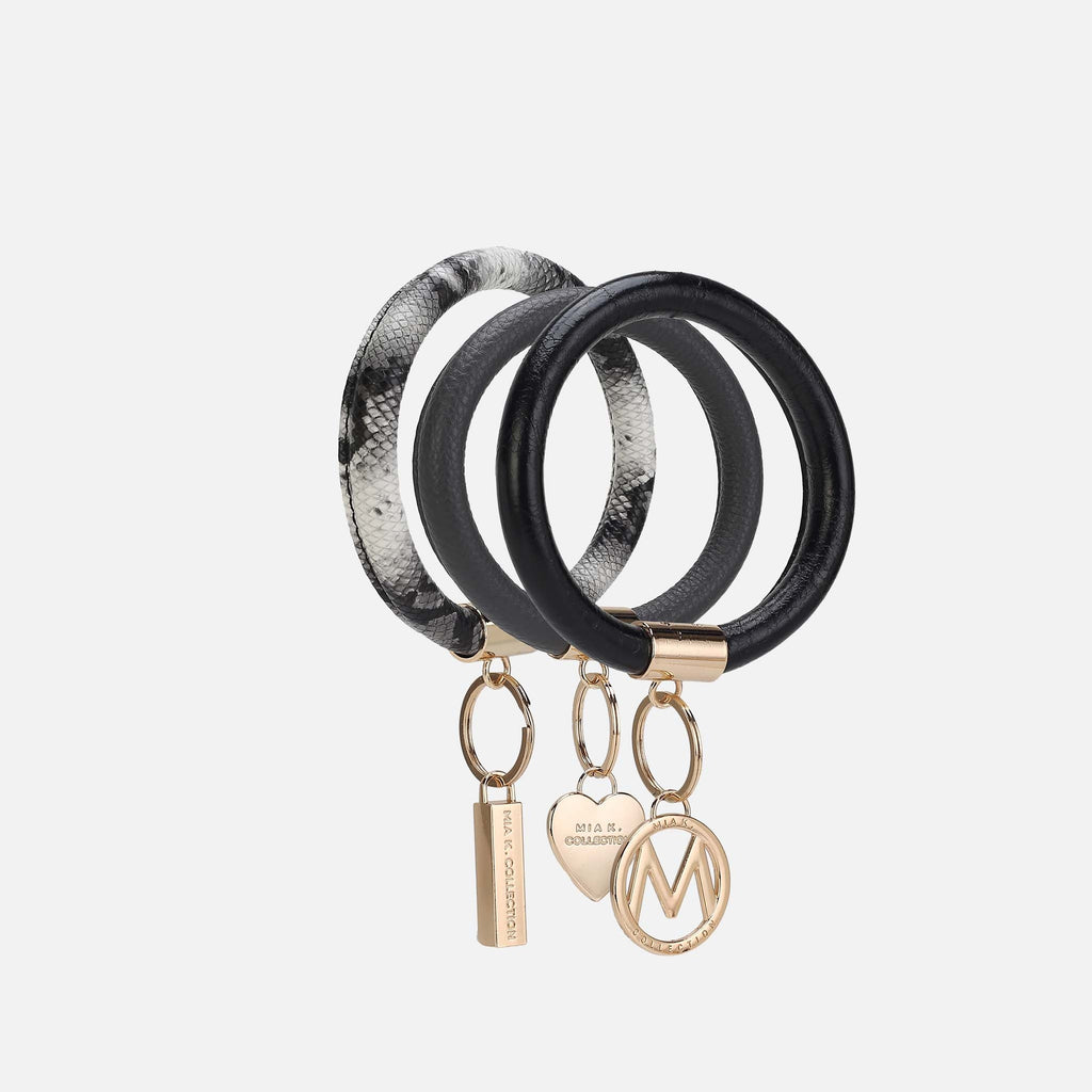 MKF Collection by Mia K. - Jasmine Bangle Bracelet Keyring Set - GF