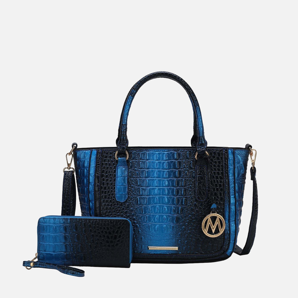 MKF Collection by Mia K. - Bonnie Croc-Embossed Handbag and Set