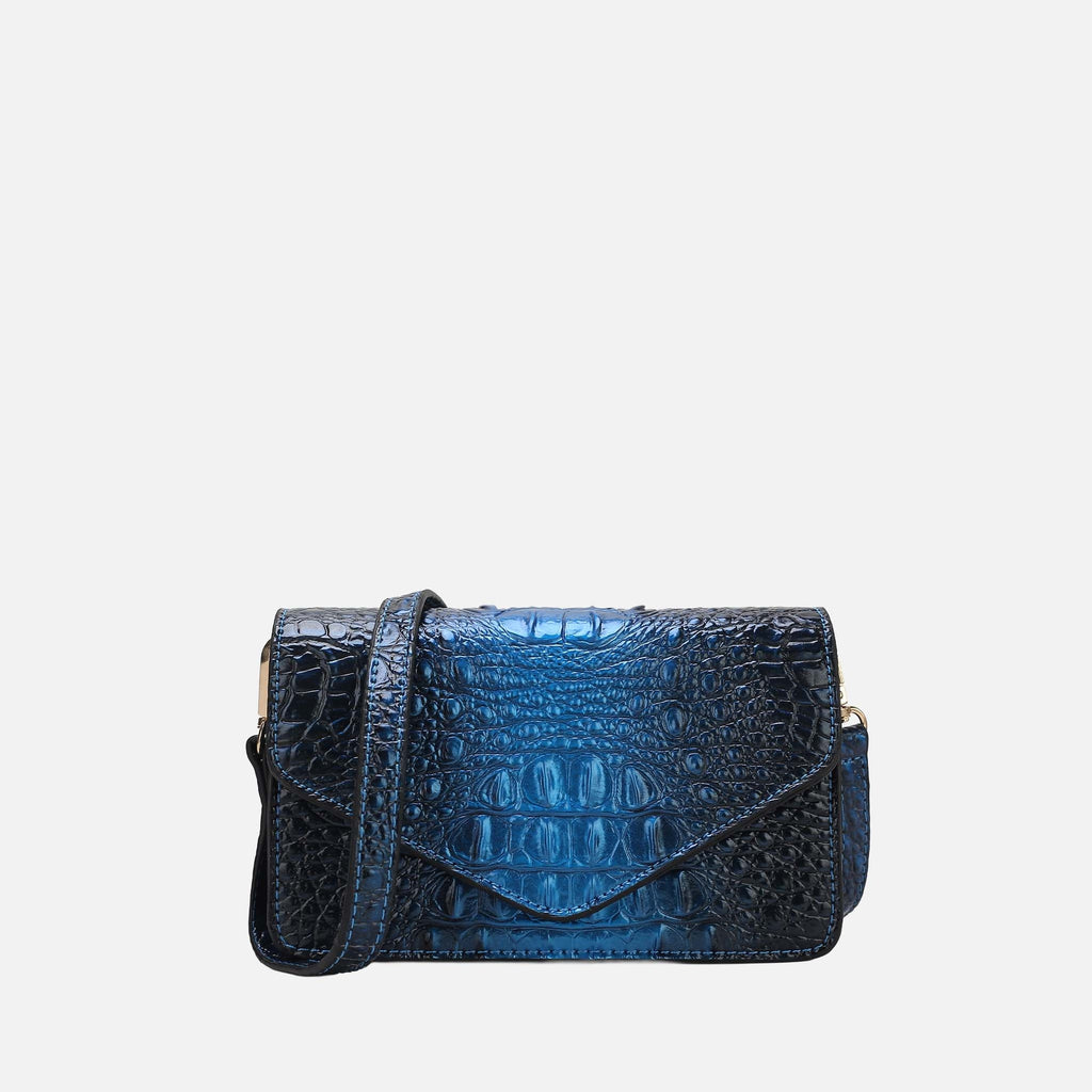 MKF Collection by Mia K. - Vanta Croc-Embossed Saddle Bag