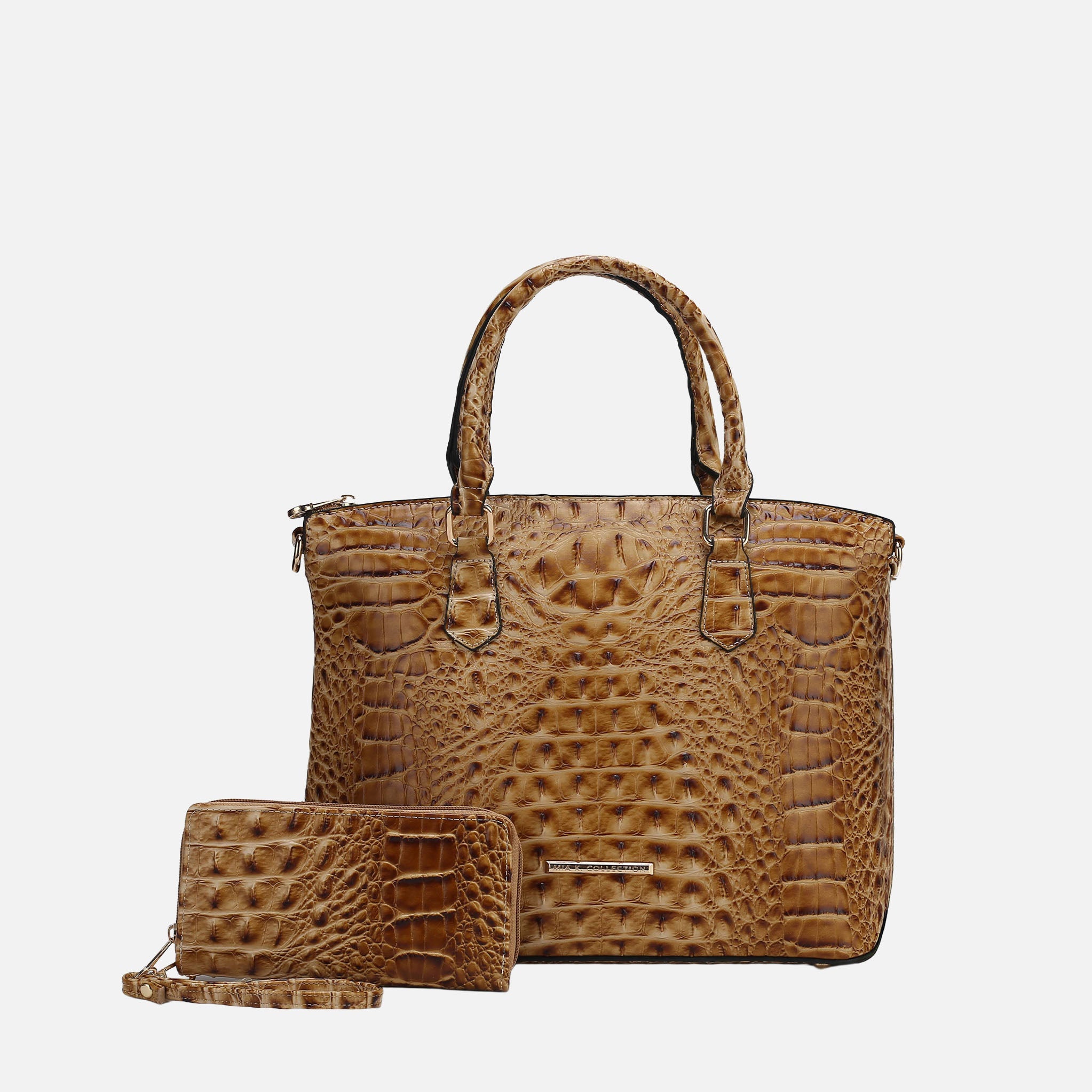 MKF Collection by Mia K. - Liora Croc Embossed Tote Bag and Set