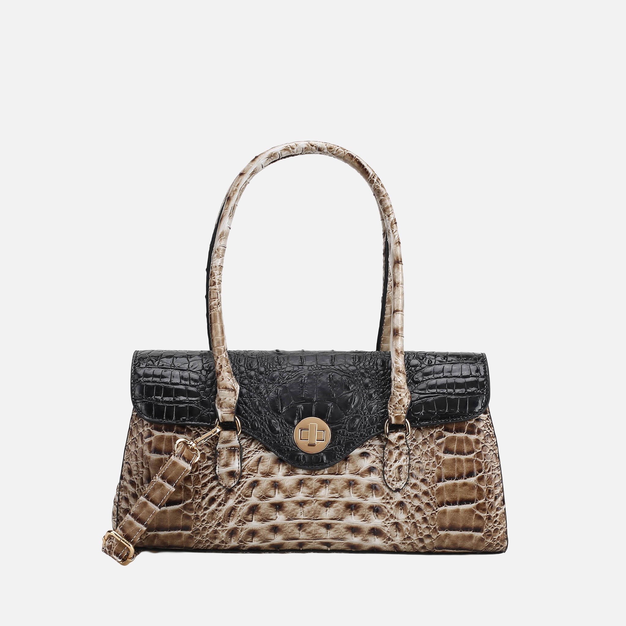 MKF Collection by Mia K. - Liviana Croc-Embossed Shoulder Bag