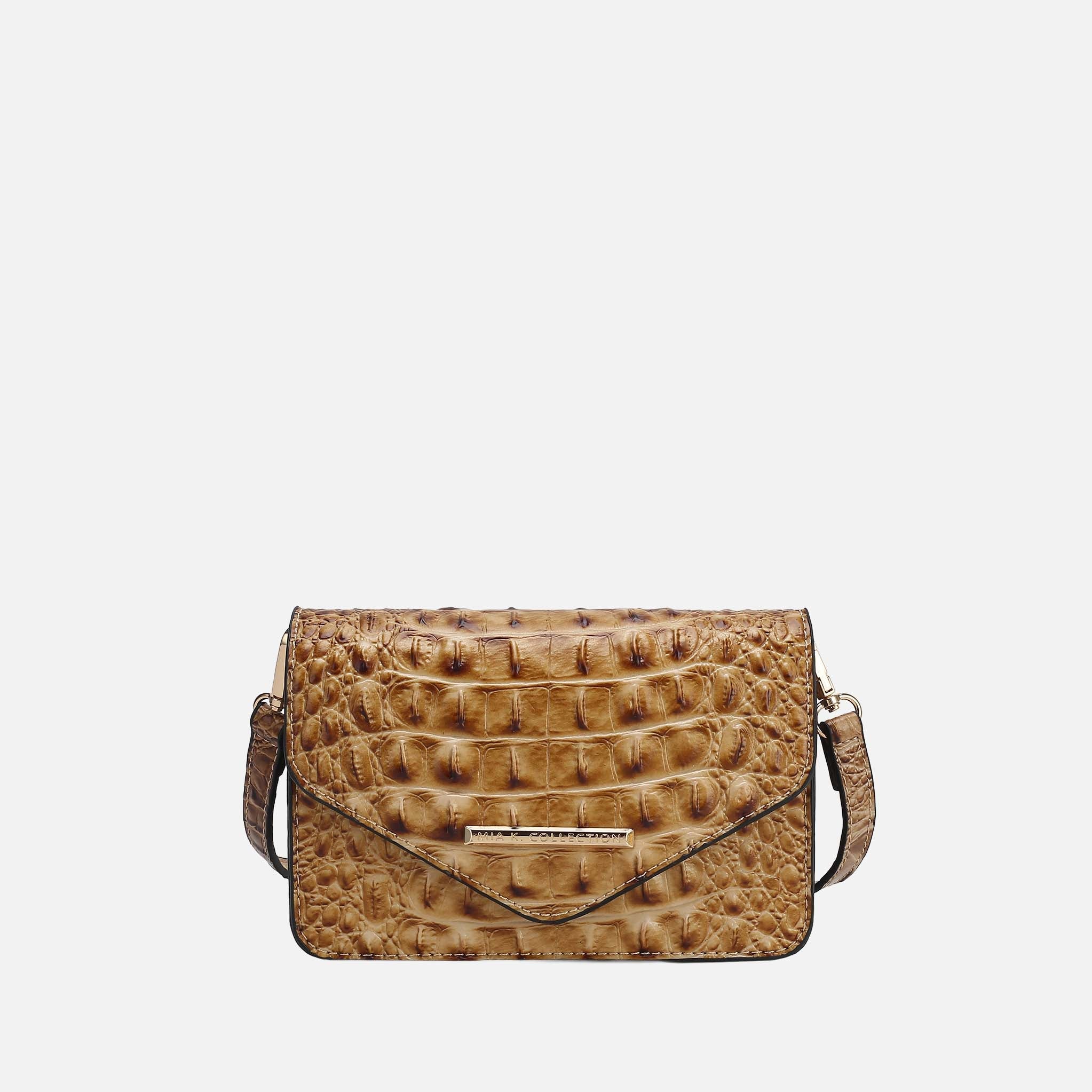 MKF Collection by Mia K. - Vanta Solid Croc Saddle Bag