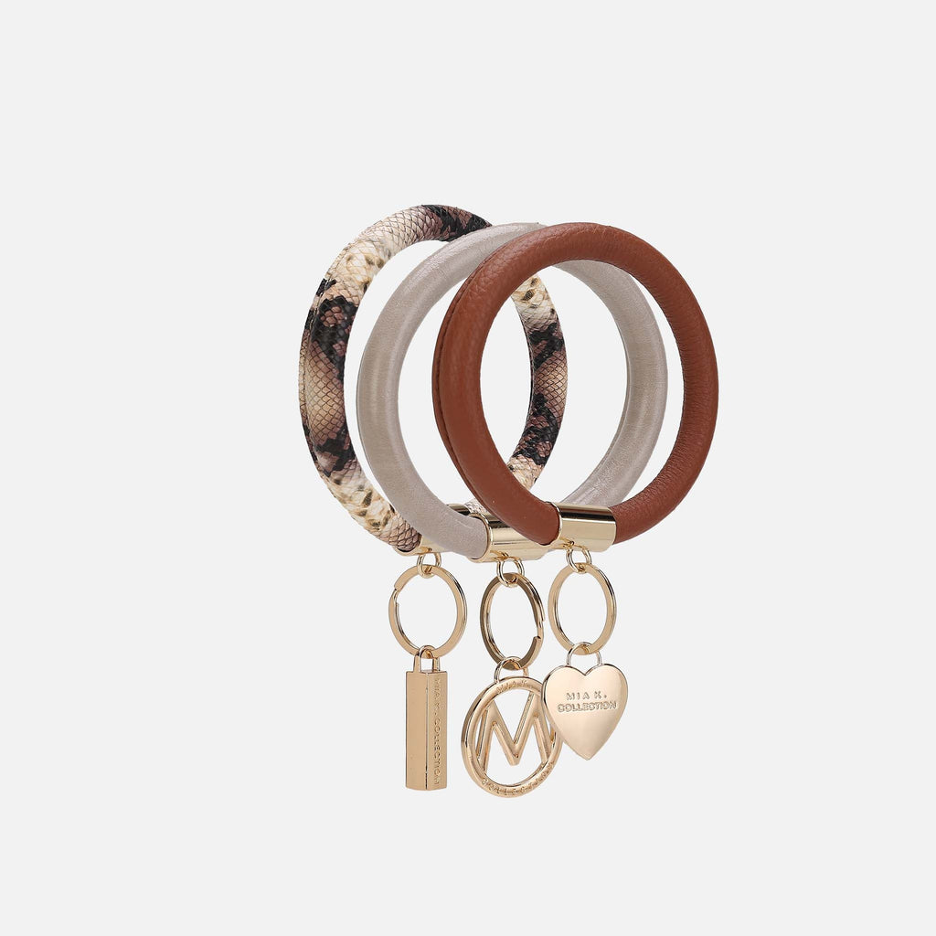 MKF Collection by Mia K. - Jasmine Bangle Bracelet Keyring Set - GF
