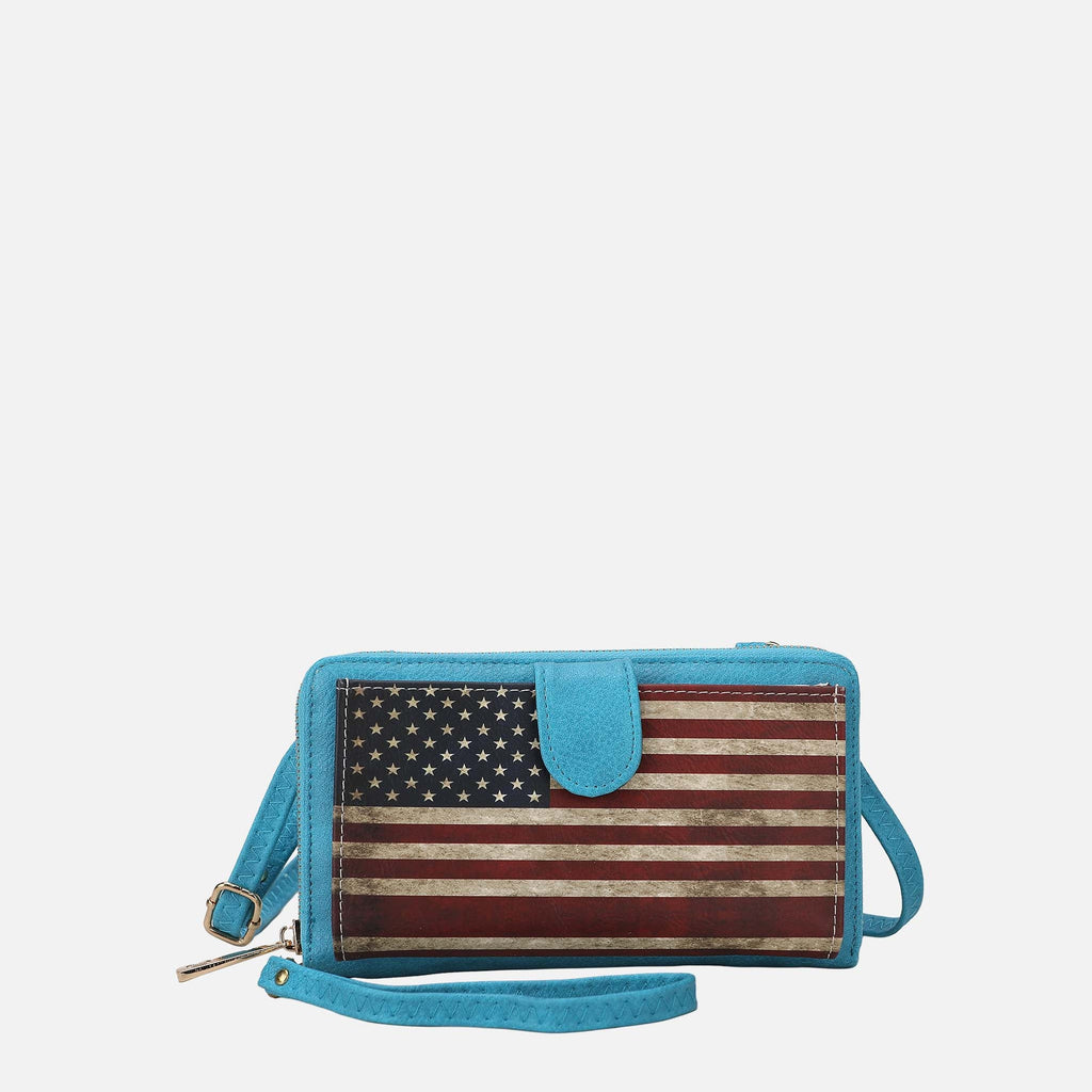 MKF Collection by Mia K. - Kiara Printed Flag Phone Crossbody Bag