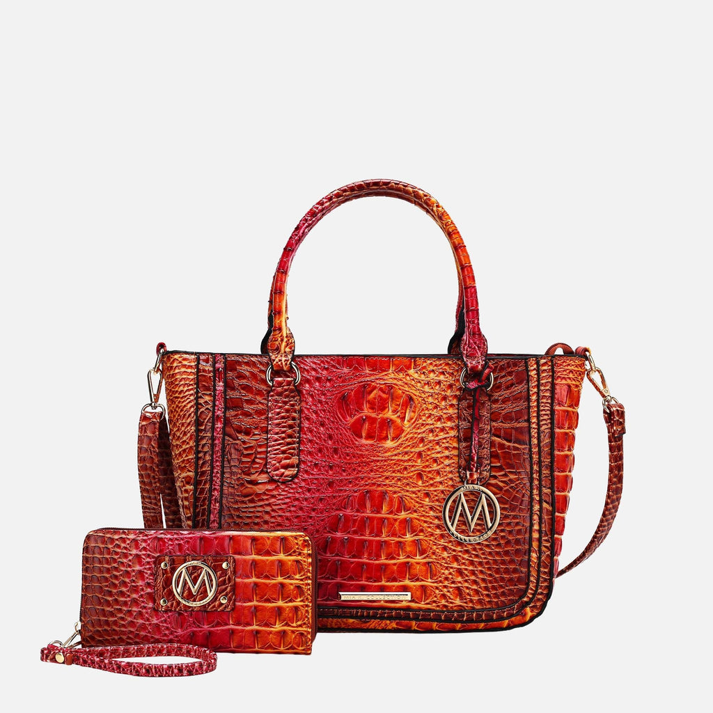 MKF Collection by Mia K. - Bonnie Gradient Croc Shoulder Bag and Set