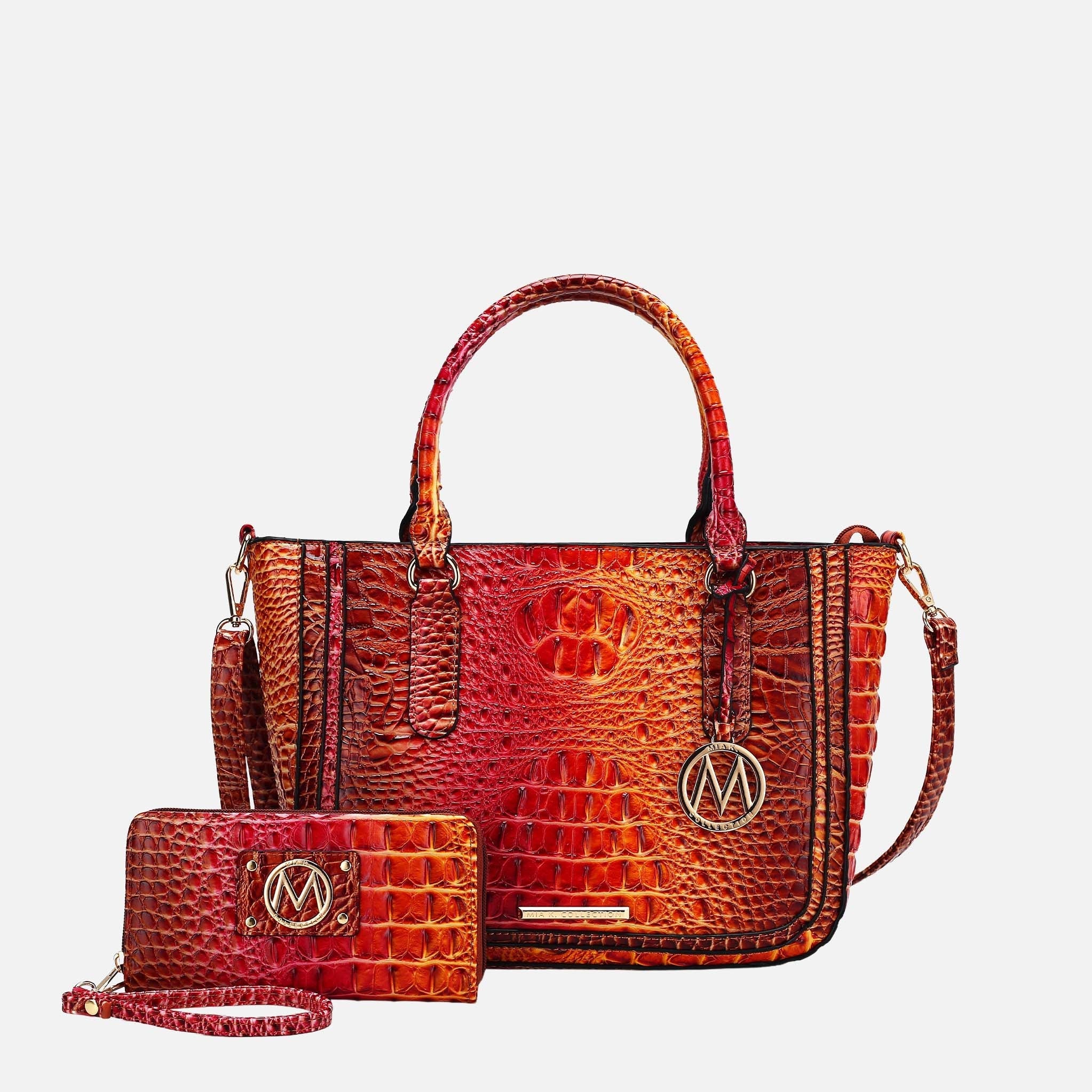 MKF Collection by Mia K. - Bonnie Gradient Croc Shoulder Bag and Set