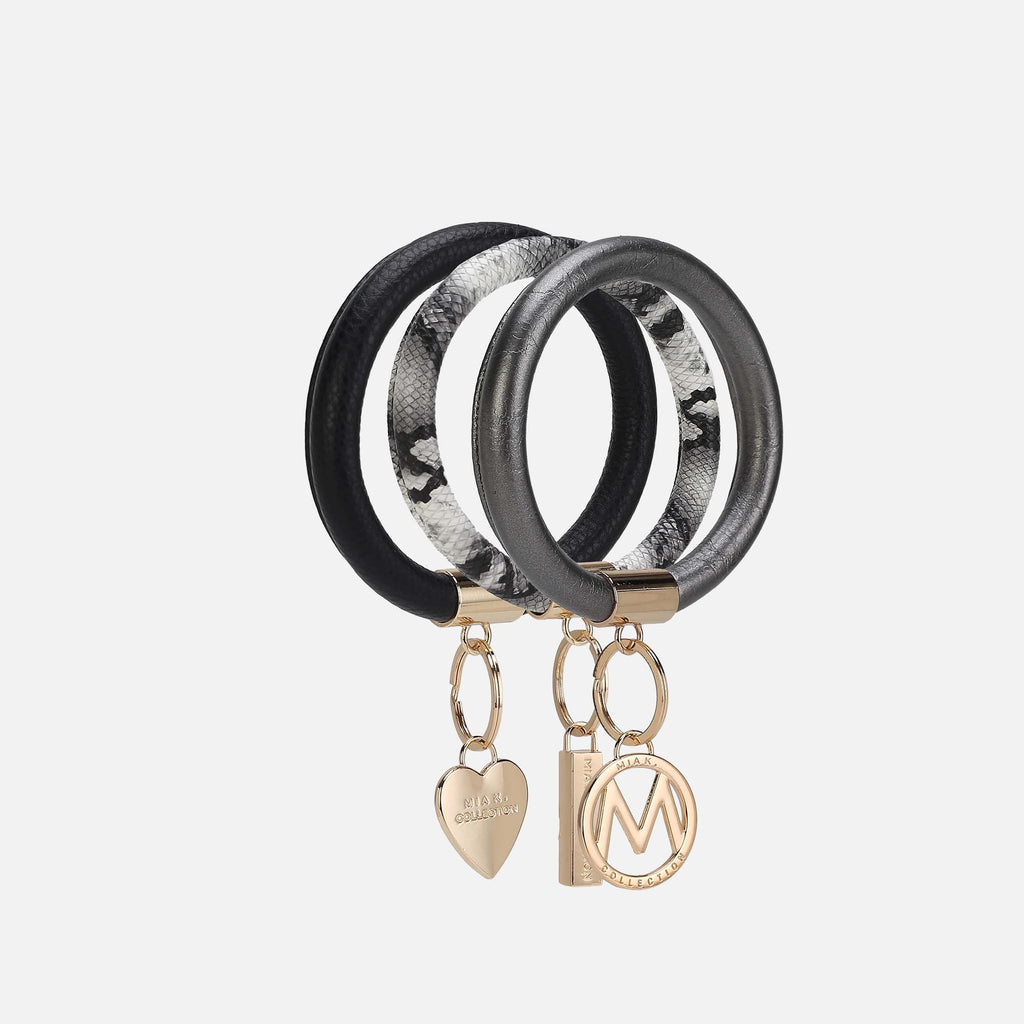 MKF Collection by Mia K. - Jasmine Bangle Bracelet Keyring Set