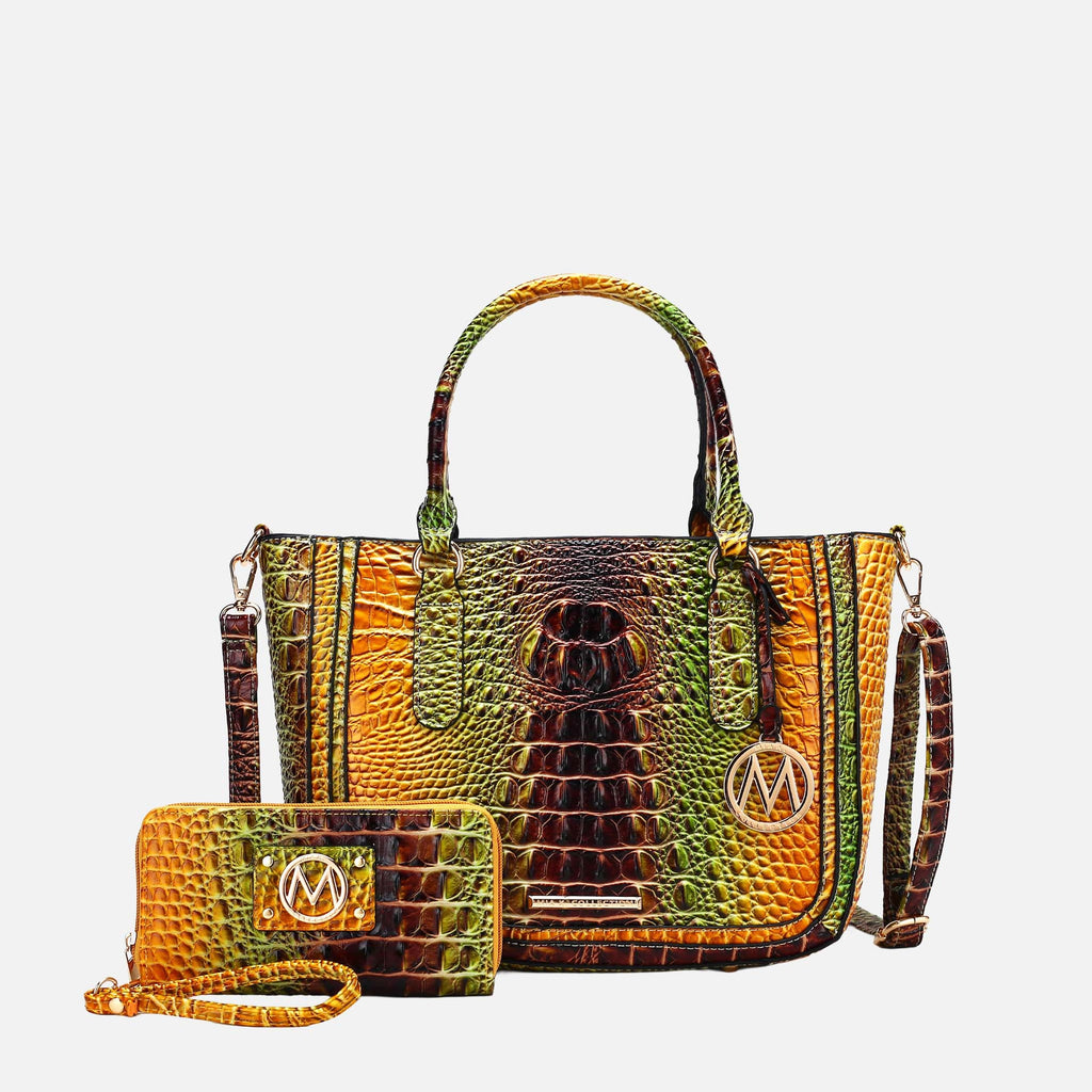 MKF Collection by Mia K. - Bonnie Gradient Croc Shoulder Bag and Set