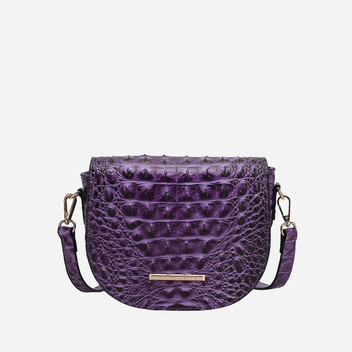 Amalia Solid Croc Crossbody Bag