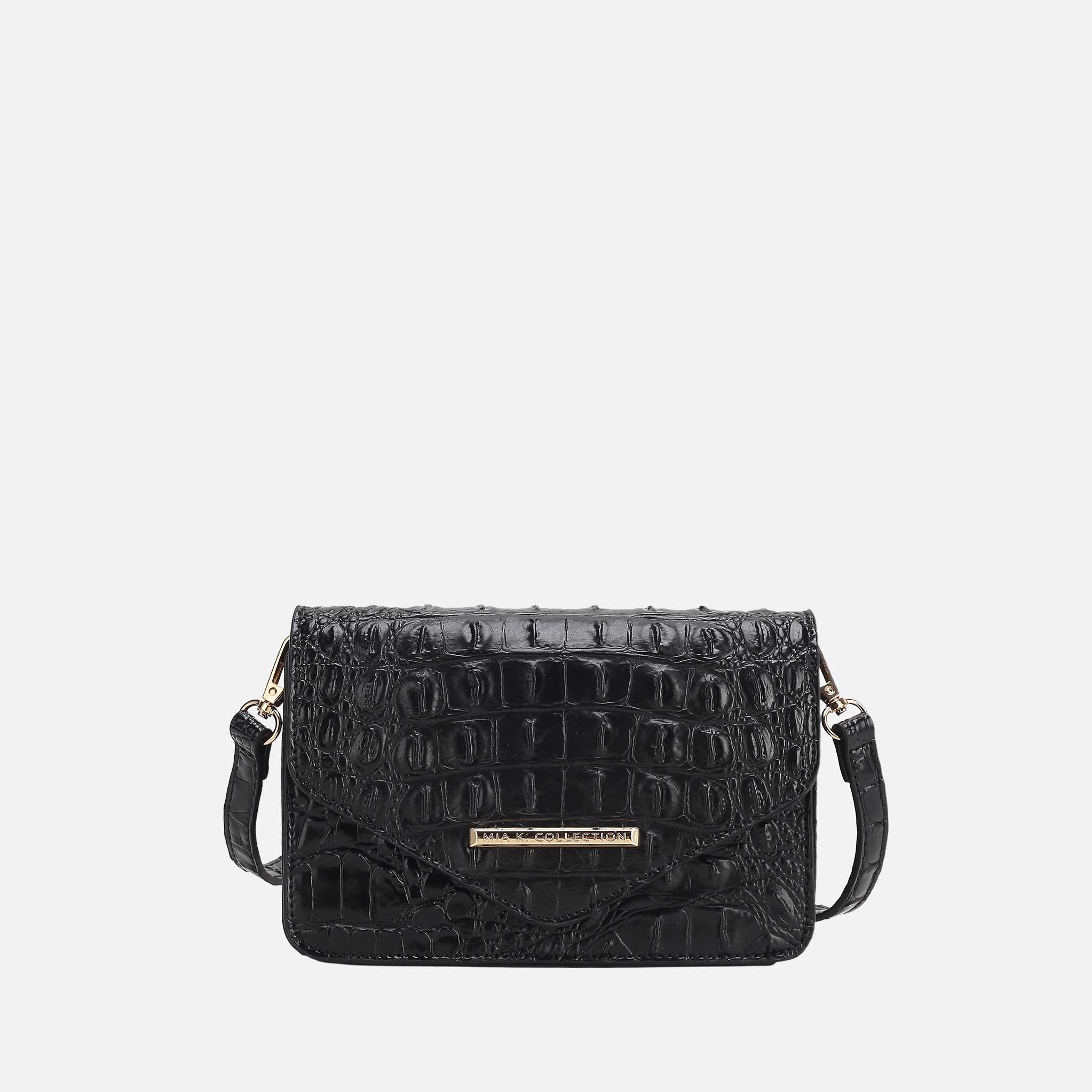 MKF Collection by Mia K. - Vanta Solid Croc Saddle Bag