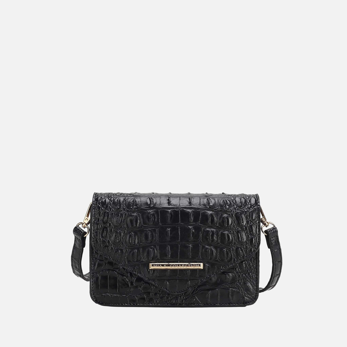 Vanta Solid Croc Saddle Bag