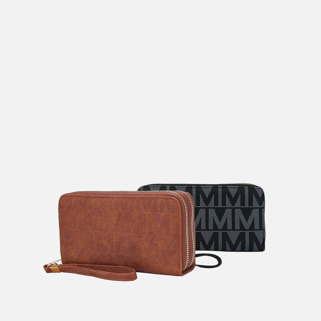 MKF Collection by Mia K. - Kathe Embossed M Signature Wallet Wristlet