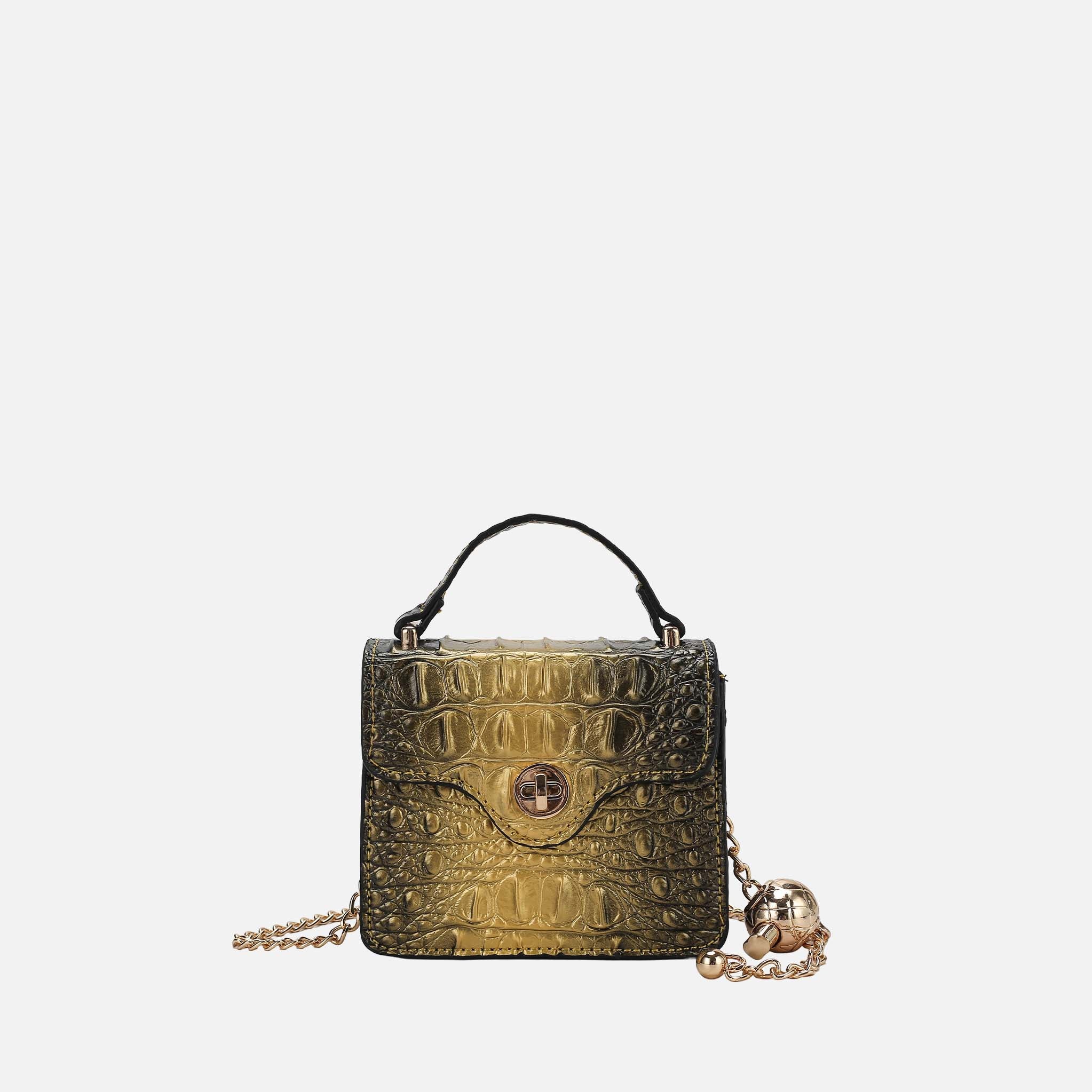 MKF Collection by Mia K. - Luxe Croc-Embossed Mini Satchel